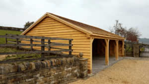trade oak three bay oak framed garage