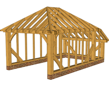 Barn Hip & Catslide One Bay Garage