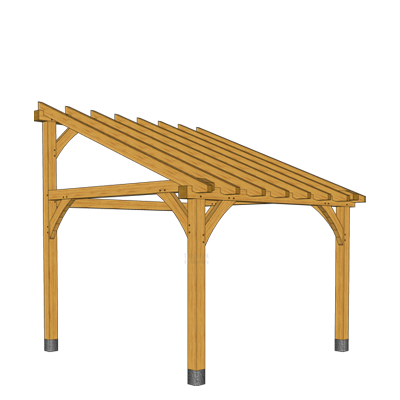 oak lean to kit cad design